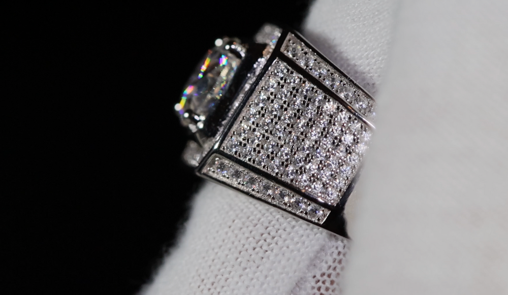 Mens Moissanite Diamond Ring