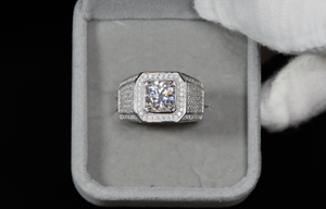 Mens Moissanite Diamond Ring