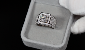 Mens Moissanite Diamond Ring