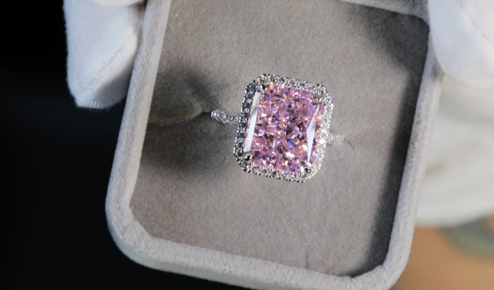 huge pink diamond ring