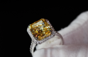 Yellow Radiant Cut Diamond Ring