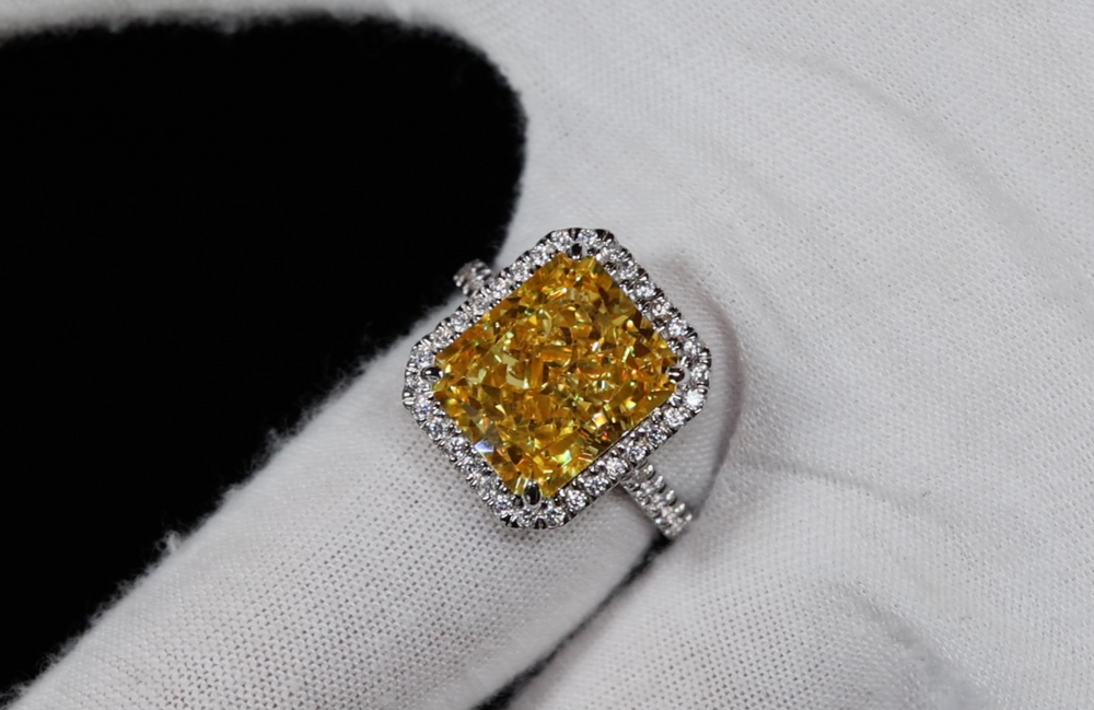 Yellow Radiant Cut Diamond Ring