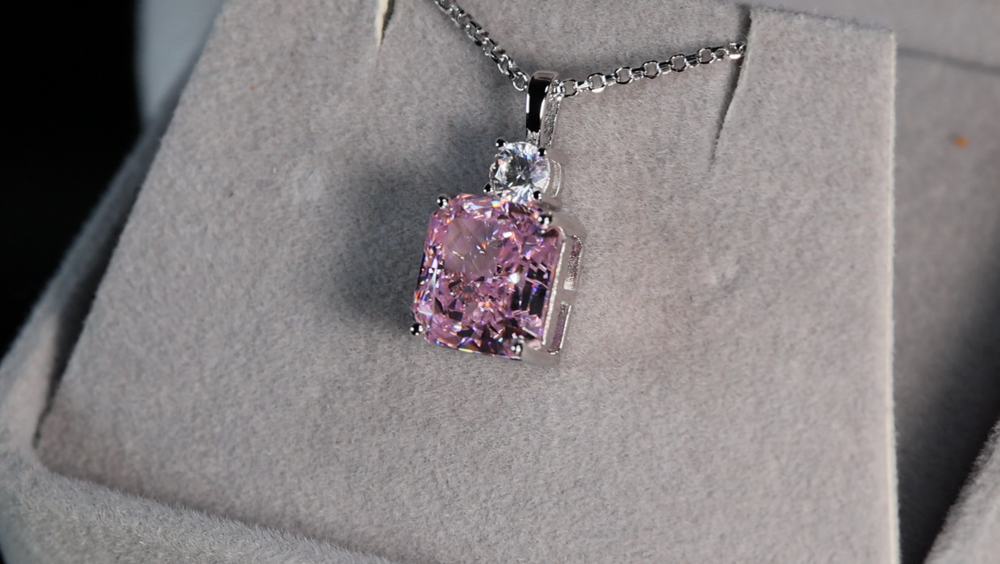 Pink Lab Grown Diamond Necklace