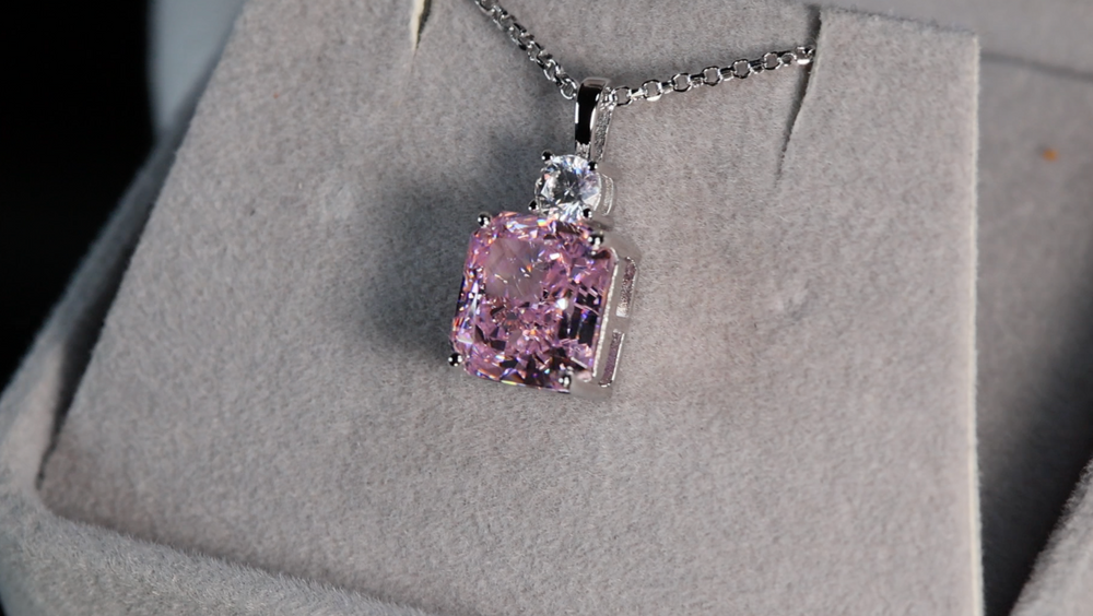 
            
                Load image into Gallery viewer, Pink Lab Grown Diamond Necklace
            
        