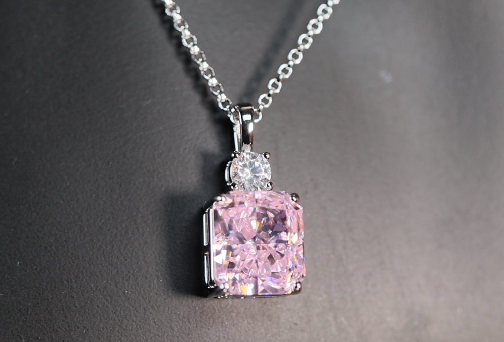 Pink Crushed Diamond Pendant