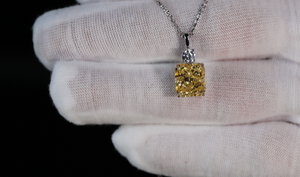 Yellow Radiant Cut Diamond Pendant