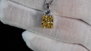 Yellow Radiant Cut Diamond Pendant