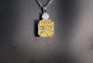 Yellow Radiant Cut Diamond necklace