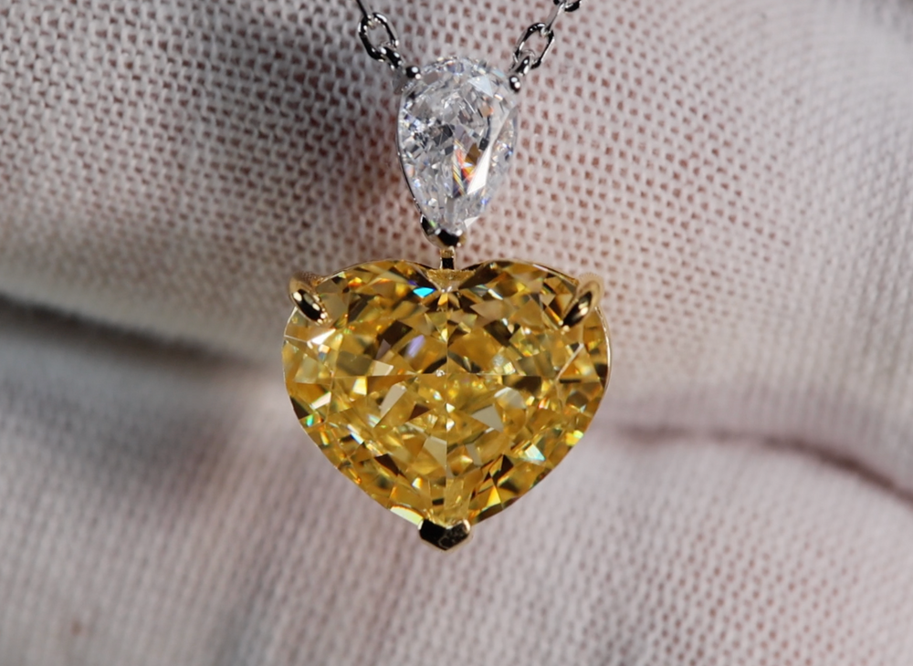 Yellow Heart Diamond Pendant