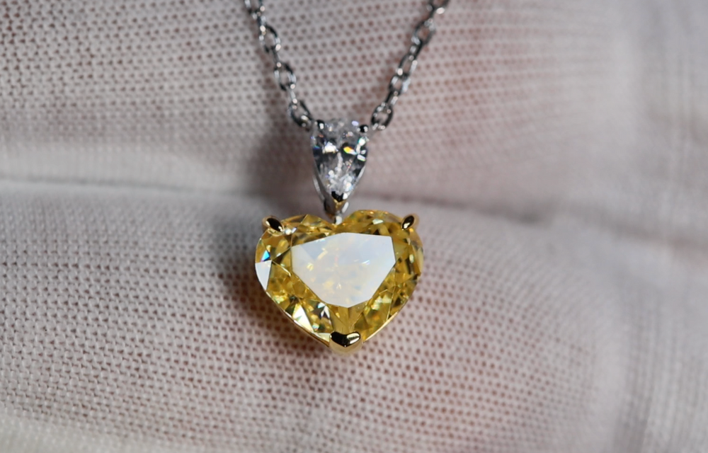 Yellow Diamond Heart Pendant