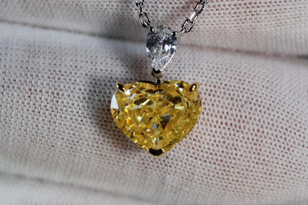 Yellow Diamond Heart Pendant