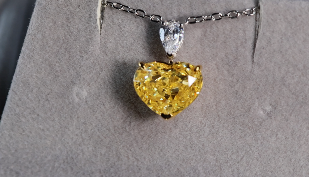 Yellow Diamond Heart Pendant