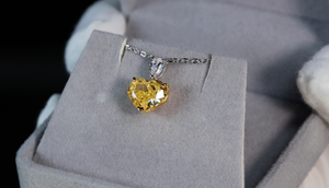 Yellow Diamond Heart Necklace