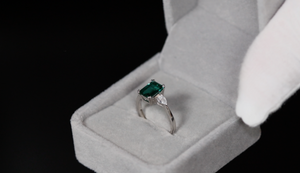 Lab Grown Colombian Emerald Ring