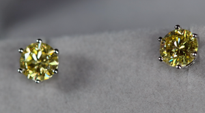 Yellow Moissanite Diamond Earrings