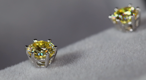 Yellow Moissanite Diamond Earrings