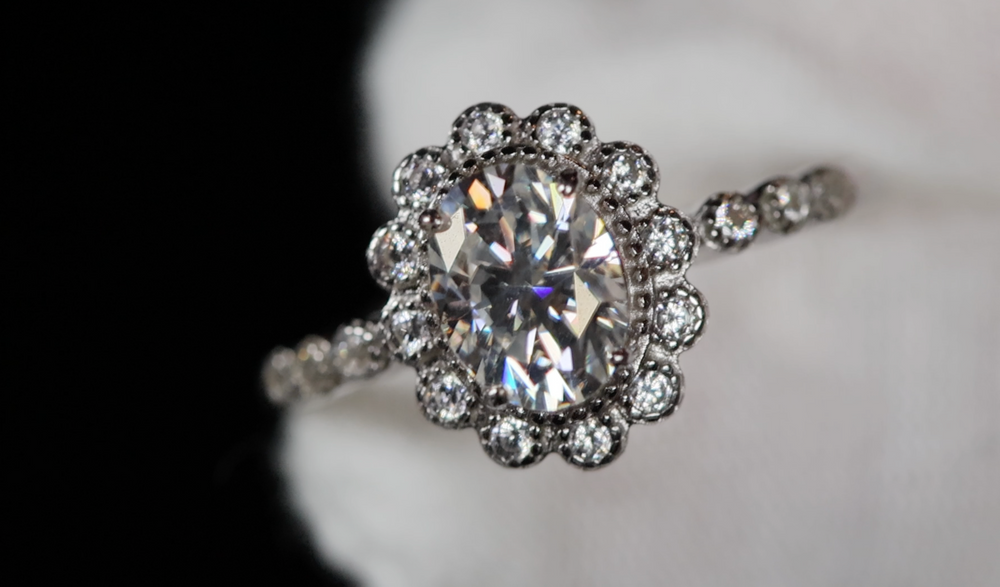 Moissanite Engagement Rings | Oval Cut Moissanite Diamond Ring