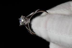 Womens Moissanite Diamond Engagement Ring
