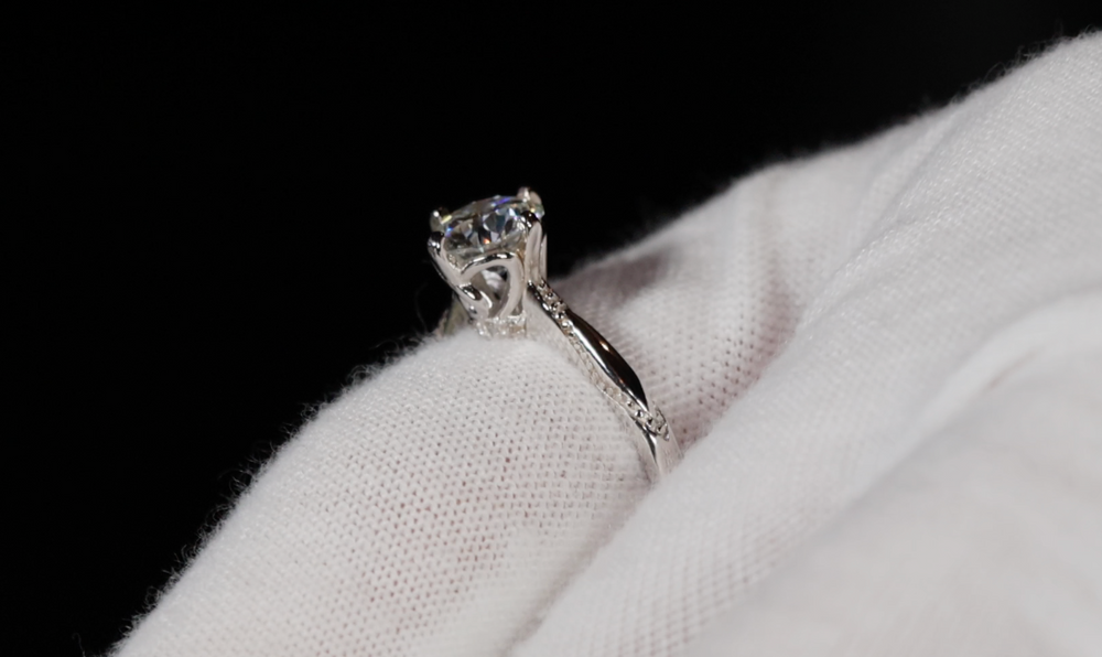 Womens Moissanite Diamond Engagement Ring