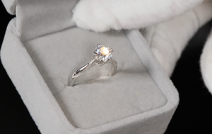 Womens Moissanite Diamond Engagement Ring