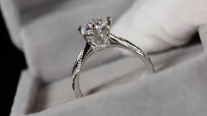Womens Moissanite Diamond Engagement Ring