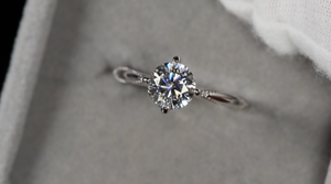 Womens Moissanite Diamond Engagement Ring