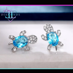 Turtle diamond ear studs