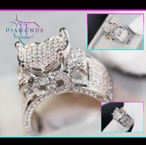 Womens diamond heart ring