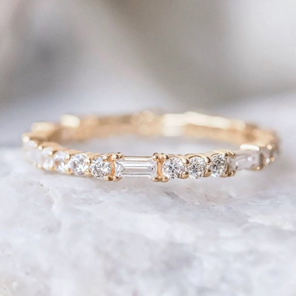 Gold Diamond Ring | Womens Gold Engagement Ring | Womens Gold Wedding Ring | Eternity Ring