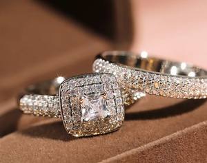 Princess Cut Diamond Wedding Ring | Engagement Ring | Womens Diamond Engagement Ring Set