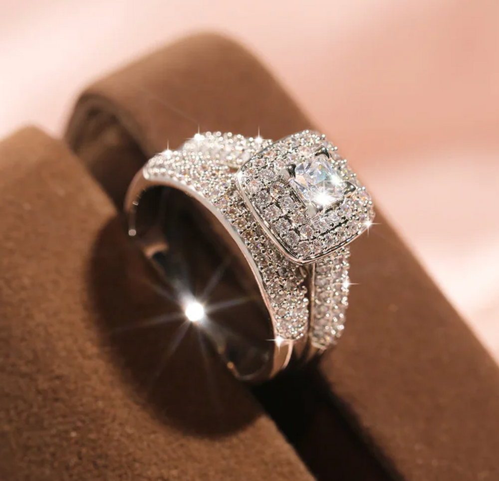 Princess Cut Diamond Wedding Ring | Engagement Ring | Womens Diamond Engagement Ring Set