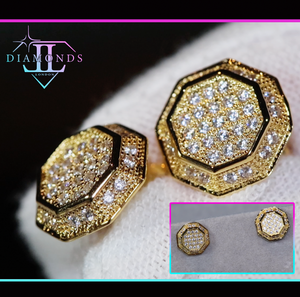 Octagon Diamond Ear Studs