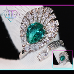 Green diamond feather ring