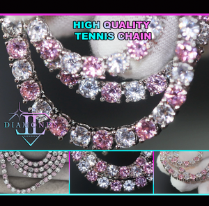 Pink Diamond Tennis Chain