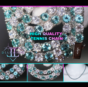 Mint Green Diamond Tennis Chain