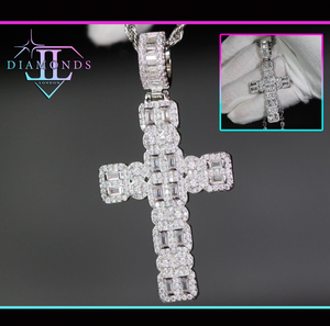 Mens Big Diamond Cross Pendant 