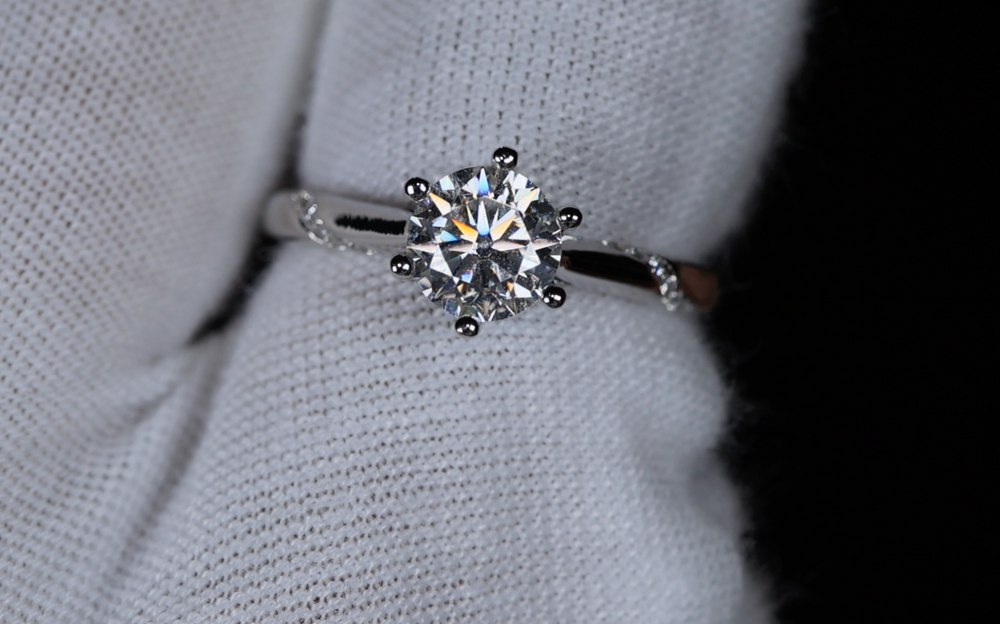 Womens Moissanite Diamond Engagement Ring