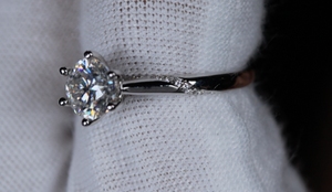 Womens Moissanite Diamond Engagement Ring