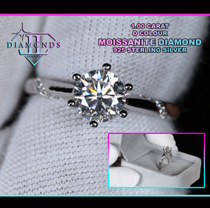 Womens Moissanite Diamond Engagement Ring