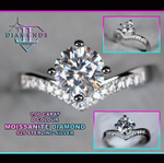 Moissanite Wishbone Diamond Engagement Ring