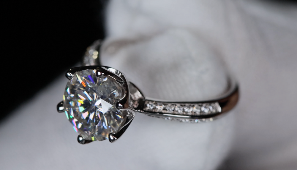 Womens Moissanite Engagement Ring