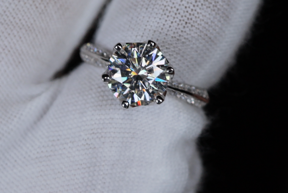 Womens Moissanite Engagement Ring