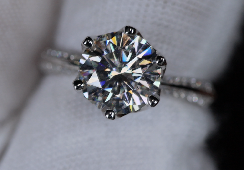 Womens Moissanite Engagement Ring