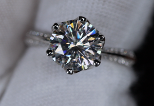 Womens Moissanite Engagement Ring