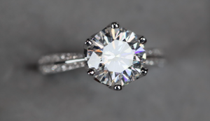 Womens Moissanite Engagement Ring
