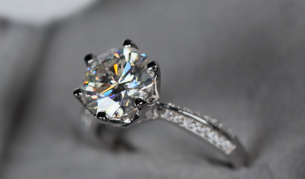 Womens Moissanite Engagement Ring