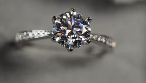 Womens Moissanite Diamond Engagement Ring