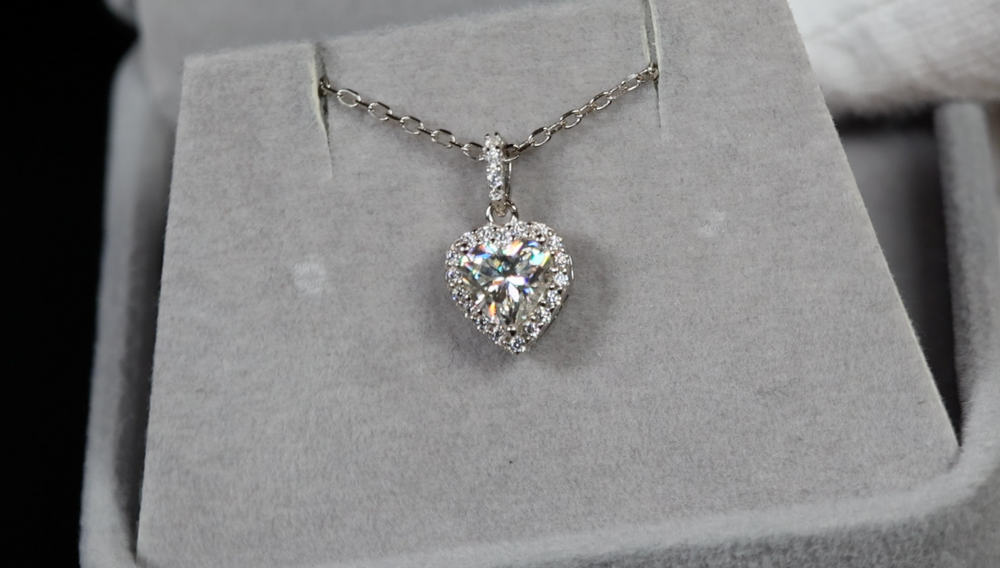 Moissanite Heart Pendant