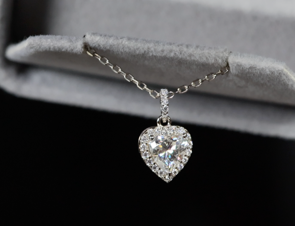 Moissanite Diamond Heart Pendant