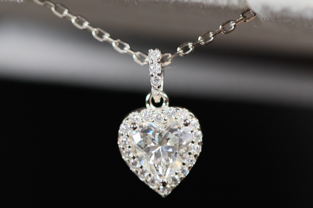 Moissanite Diamond Heart Pendant